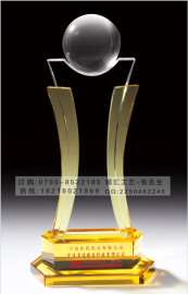 天津水晶奖杯厂家定做，年度最佳员工水晶奖杯制作