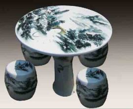 手工青花瓷桌，园林陶瓷